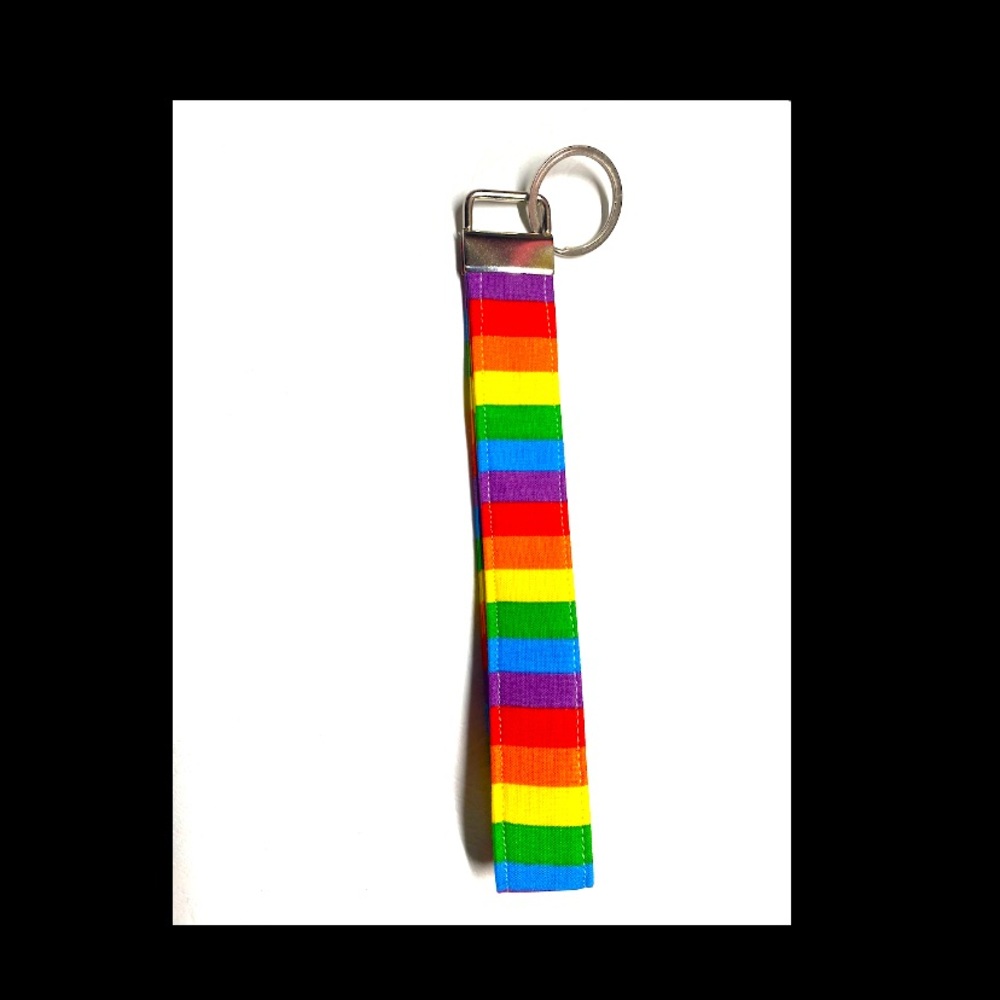 Rainbow keychain wristlet/ key fob